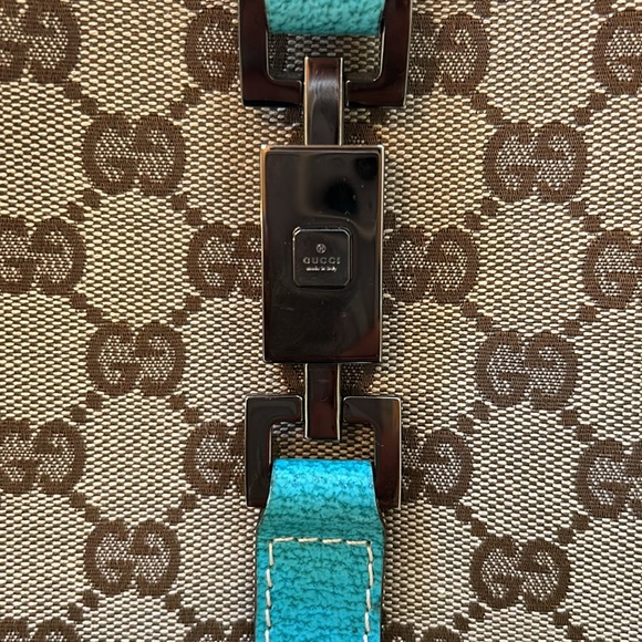 Gucci GG Canvas Small Jackie O Hobo Light Blue - Picture 7 of 8